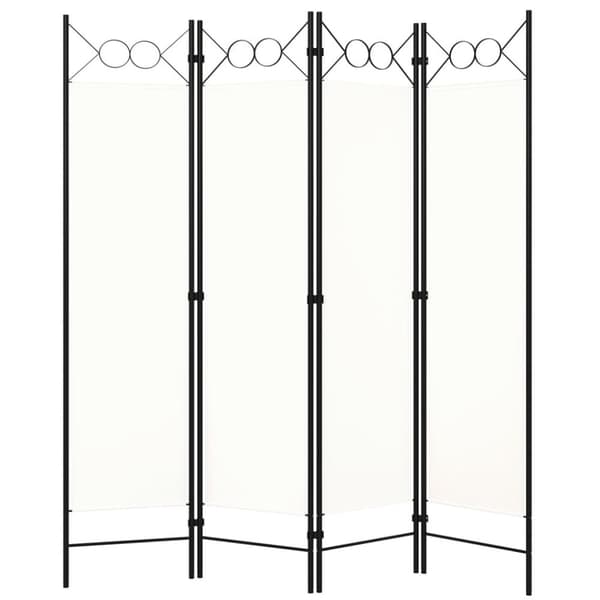 vidaXL 4-panels rumdeler 160x180 cm cremehvid