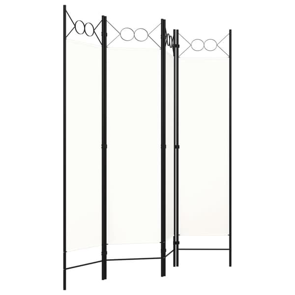 vidaXL 4-panels rumdeler 160x180 cm cremehvid