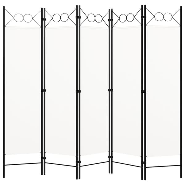 vidaXL 5-panels rumdeler 200 x 180 cm hvid