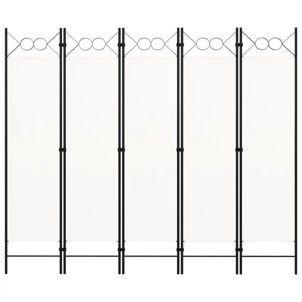 vidaXL 5-panels rumdeler 200 x 180 cm hvid