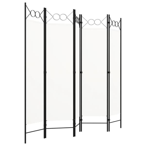 vidaXL 5-panels rumdeler 200 x 180 cm hvid