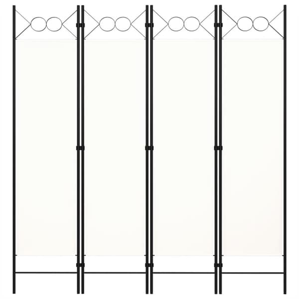 vidaXL Romdeler 4 paneler hvit 160x180 cm