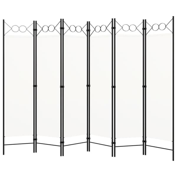 vidaXL Romdeler med 6 paneler hvit 240x180 cm