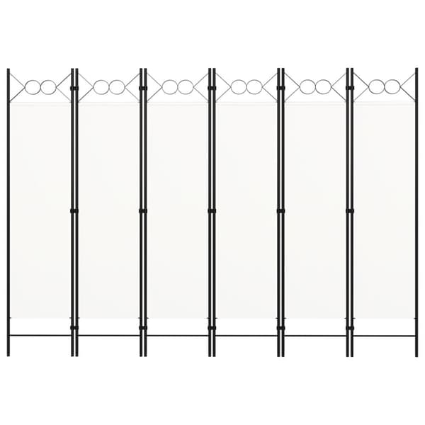 vidaXL Romdeler med 6 paneler hvit 240x180 cm