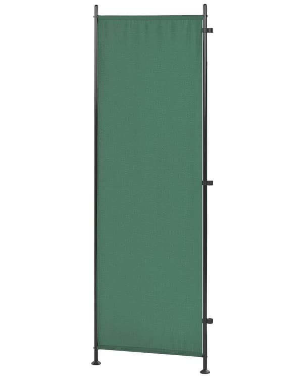Skärmvägg Grön Polyester Svart Stålram 5 Paneler Dekorativ Rumsavdelare