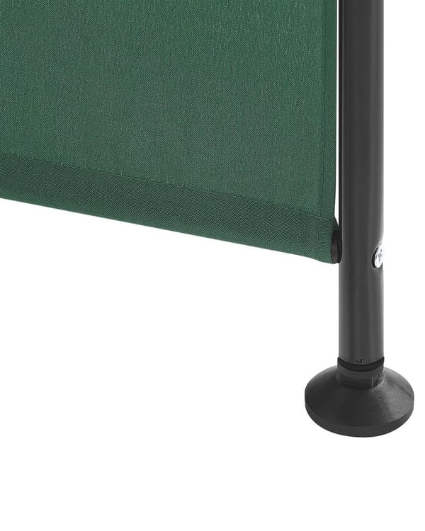 Skärmvägg Grön Polyester Svart Stålram 5 Paneler Dekorativ Rumsavdelare