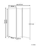 Miniatyrbillede 3 af 8: Rumdeler Sort Pulverlakeret Stålramme med Polyester 170 x 161 cm 3 Paneler Dekorativ Skærmskillevæg til Privatliv og Perfekt til Arbejdsro