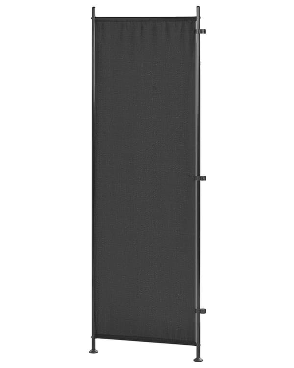 Rumdeler Sort Pulverlakeret Stålramme med Polyester 170 x 161 cm 3 Paneler Dekorativ Skærmskillevæg til Privatliv og Perfekt til Arbejdsro