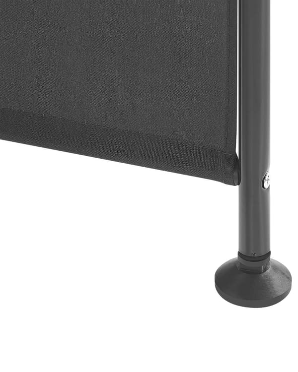 Rumdeler Sort Pulverlakeret Stålramme med Polyester 170 x 161 cm 3 Paneler Dekorativ Skærmskillevæg til Privatliv og Perfekt til Arbejdsro
