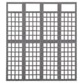 Miniatyrbilde 2 av 6: vidaXL Romdeler/espalier 4 paneler heltre gran grå 161x180 cm