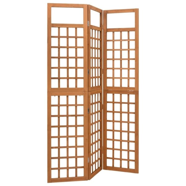 vidaXL 3-panels rumdeler/espalier 121x180,5 cm massivt grantræ