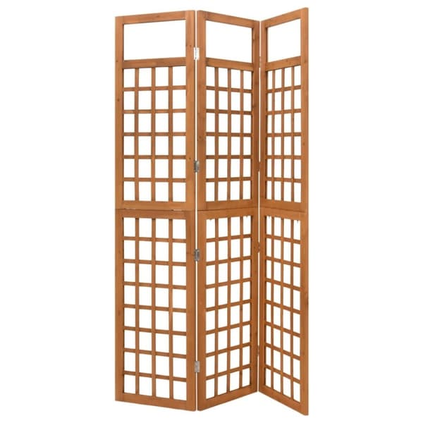 vidaXL 3-panels rumdeler/espalier 121x180,5 cm massivt grantræ