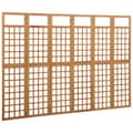 Miniatyrbillede 3 af 6: vidaXL 6-panels rumdeler/espalier 242,5x180 cm massivt grantræ