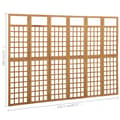Miniatyrbillede 6 af 6: vidaXL 6-panels rumdeler/espalier 242,5x180 cm massivt grantræ