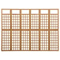 Miniatyrbillede 2 af 6: vidaXL 6-panels rumdeler/espalier 242,5x180 cm massivt grantræ