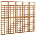 Miniatyrbillede 3 af 6: vidaXL 5-panels rumdeler/espalier 201,5x180 cm massivt grantræ