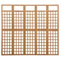 Miniatyrbillede 2 af 6: vidaXL 5-panels rumdeler/espalier 201,5x180 cm massivt grantræ