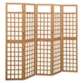 Miniatyrbillede 1 af 6: vidaXL 5-panels rumdeler/espalier 201,5x180 cm massivt grantræ