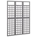 Miniatyrbillede 3 af 6: vidaXL 3-panels rumdeler/espalier 121x180 cm massivt grantræ grå