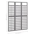 Miniatyrbillede 6 af 6: vidaXL 3-panels rumdeler/espalier 121x180 cm massivt grantræ grå