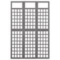 Miniatyrbillede 2 af 6: vidaXL 3-panels rumdeler/espalier 121x180 cm massivt grantræ grå