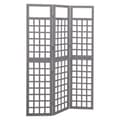 Miniatyrbillede 1 af 6: vidaXL 3-panels rumdeler/espalier 121x180 cm massivt grantræ grå