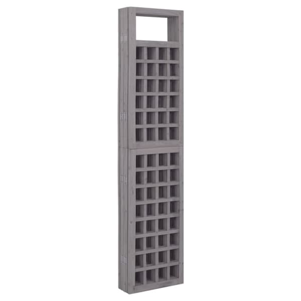 vidaXL 6-panels rumdeler/espalier 242,5x180 cm massivt grantræ grå
