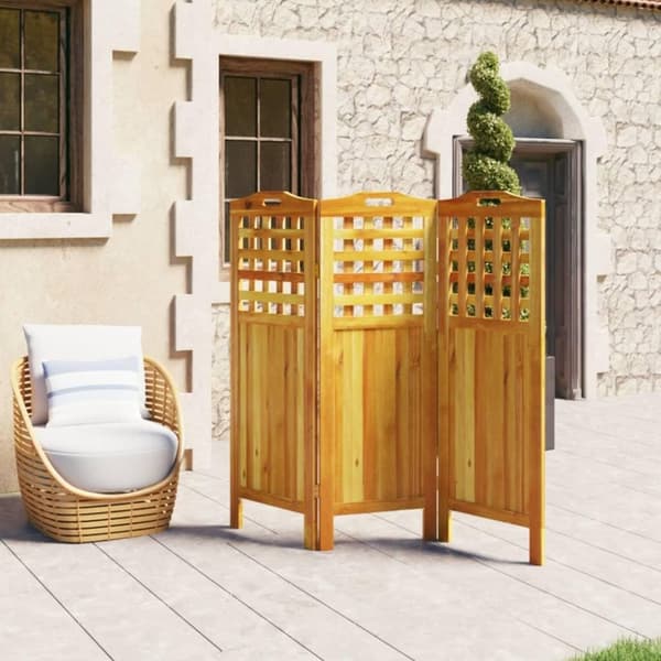 vidaXL Romdeler 3 paneler 121,5x2x115 cm heltre akasie