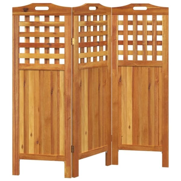 vidaXL Romdeler 3 paneler 121,5x2x115 cm heltre akasie