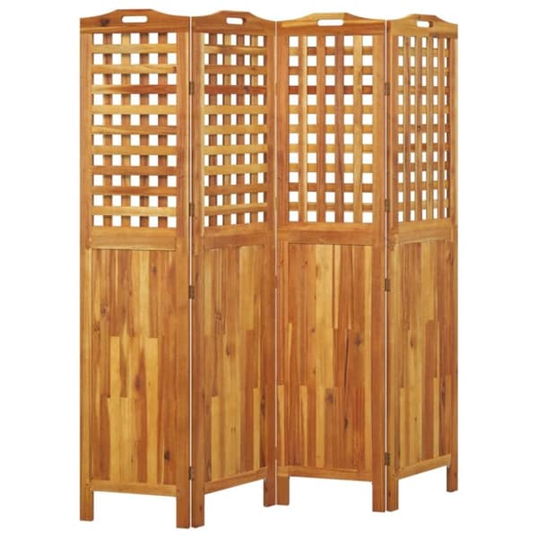 vidaXL Romdeler 4 paneler 162x2x180 cm heltre akasie