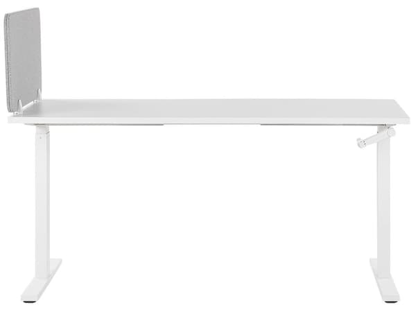 Skrivebordsskjerm Lysegrå PET-plate med Stofftrekk 72 x 40 cm Akustisk Skjerm Modulære Monteringsklemmer Hjemmekontor