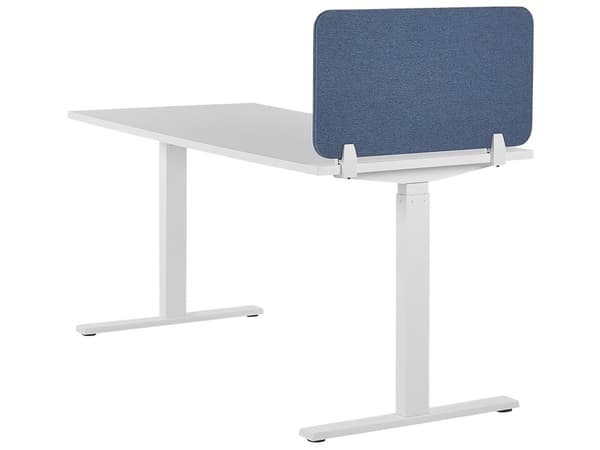 Skrivebordsskjerm Blå PET-plate med Stofftrekk 72 x 40 cm Akustisk Skjerm Modulære Monteringsklemmer Hjemmekontor