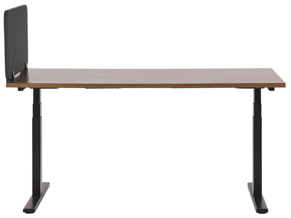Skrivebordsskjerm Mørkegrå PET Akustikkplate Stoffpolstret 160 x 40 cm