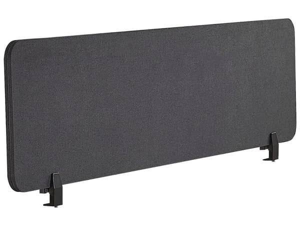 Skrivebordsskjerm Mørkegrå PET Akustikkplate Stoffpolstret 160 x 40 cm