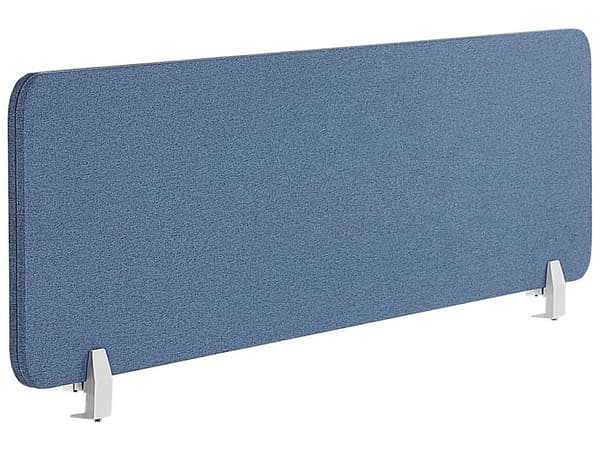 Skrivebordsskjerm Blå PET Akustikkplate Stoffpolstret 160 x 40 cm