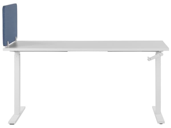 Skrivebordsskjerm Blå PET-plate med Stofftrekk 80 x 40 cm Akustisk Skjerm Modulære Monteringsklemmer Hjemmekontor