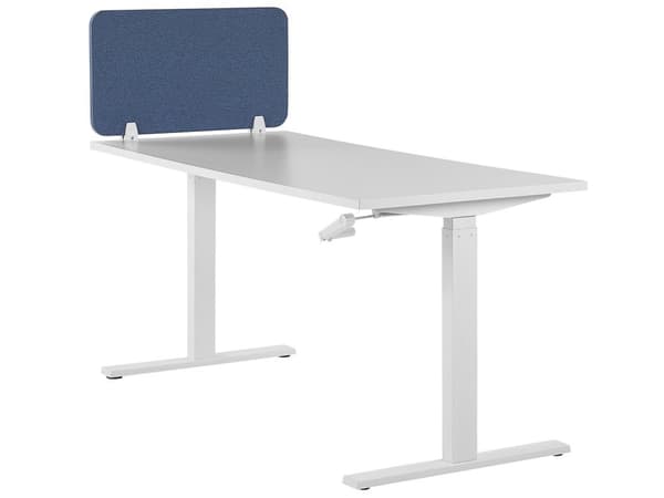Skrivebordsskjerm Blå PET-plate med Stofftrekk 80 x 40 cm Akustisk Skjerm Modulære Monteringsklemmer Hjemmekontor