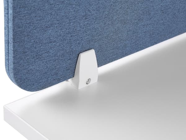 Skrivebordsskjerm Blå PET-plate med Stofftrekk 80 x 40 cm Akustisk Skjerm Modulære Monteringsklemmer Hjemmekontor