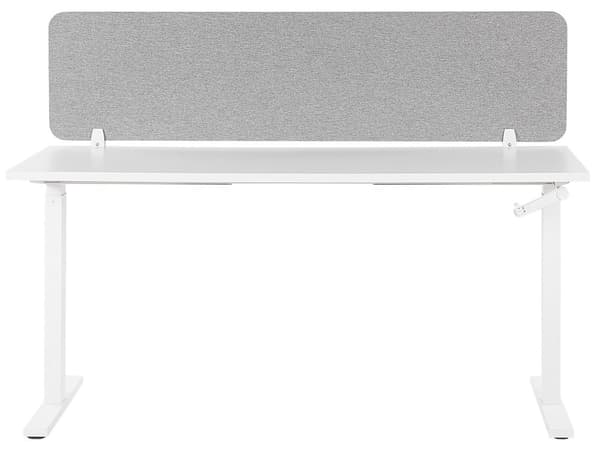 Skrivebordsskjerm Lysegrå PET Akustikkplate Stoffpolstret 160 x 40 cm