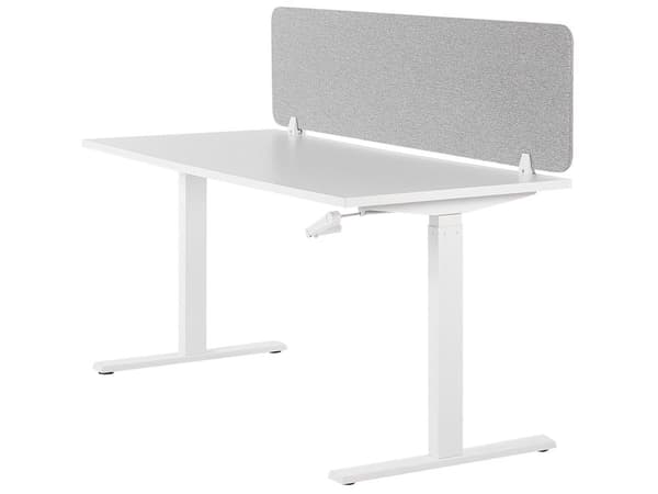 Skrivebordsskjerm Lysegrå PET Akustikkplate Stoffpolstret 160 x 40 cm