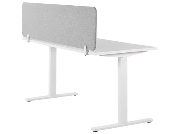 Skrivebordsskjerm Lysegrå PET Akustikkplate Stoffpolstret 160 x 40 cm
