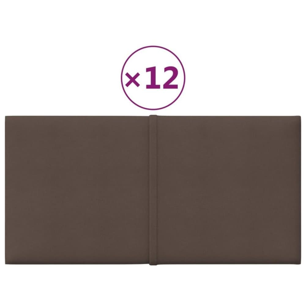 vidaXL Väggpaneler 12 st taupe 30x15 cm tyg 0,54 m²