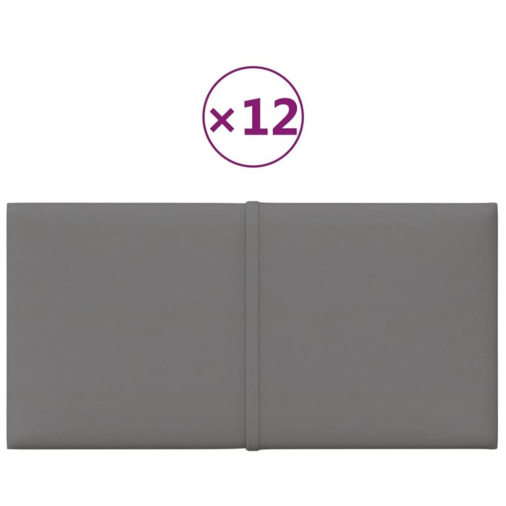 vidaXL Väggpaneler 12 st ljusgrå 30x15 cm tyg 0,54 m²