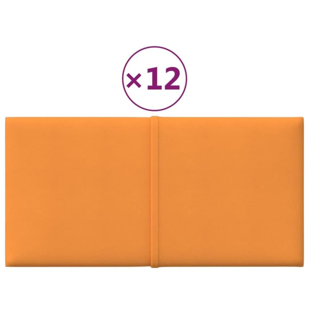 vidaXL Väggpaneler 12 st gul 30x15 cm tyg 0,54 m²