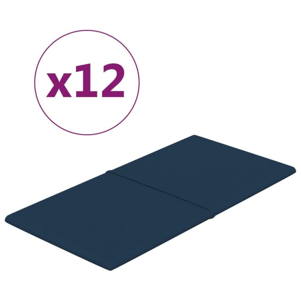 vidaXL Väggpaneler 12 st blå 60x30 cm sammet 2,16 m²