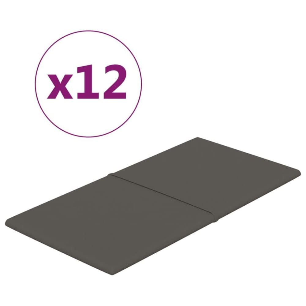 vidaXL Väggpaneler 12 st mörkgrå 60x30 cm sammet 2,16 m²