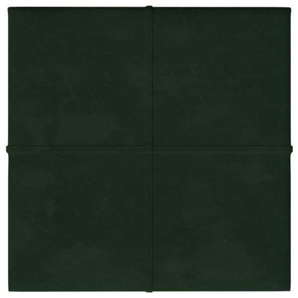 vidaXL vægpaneler 12 stk. 30x30 cm 1,08 m² fløjl mørkegrøn