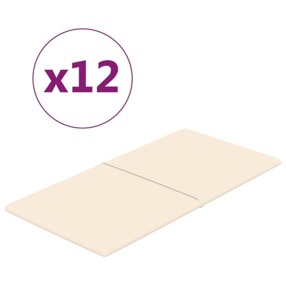 vidaXL Väggpaneler 12 st gräddvit 60x30 cm sammet 2,16 m²