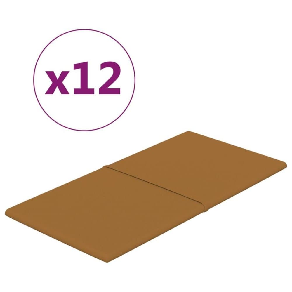 vidaXL Väggpaneler 12 st brun 60x30 cm sammet 2,16 m²
