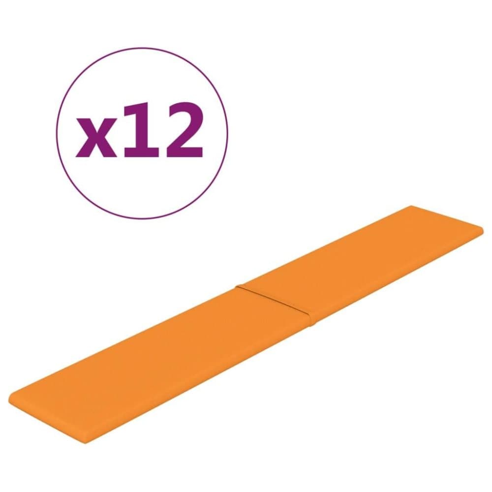 vidaXL Väggpaneler 12 st gul 90x15 cm tyg 1,62 m²